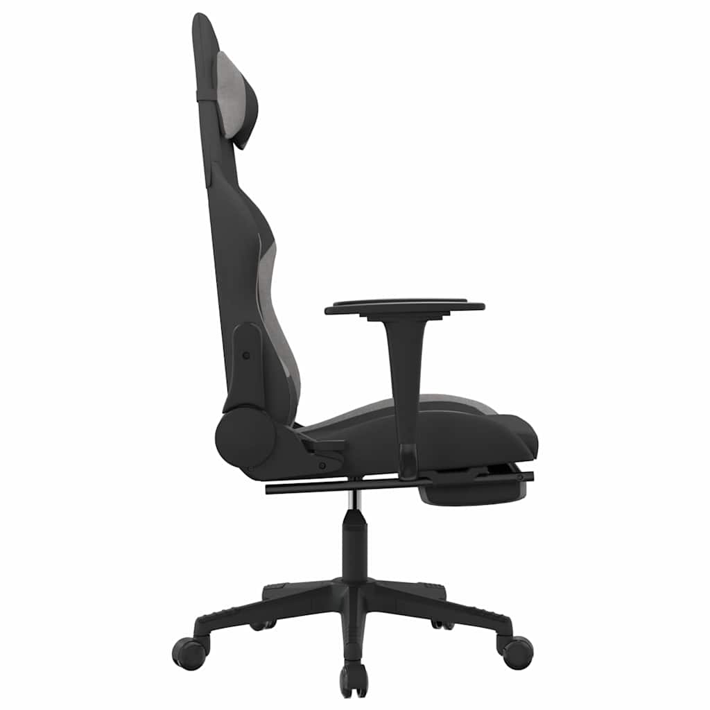 Gaming-Stuhl mit Massagefunktion Schwarz und Creme Stoff