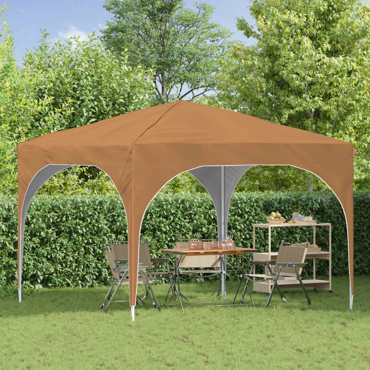 Pop-up Partyzelt 290 x 290 x 245 cm Creme