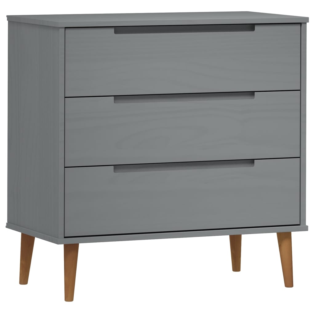 Schubladenschrank MOLDE Braun 80x40x80 cm Massivholz Kiefer