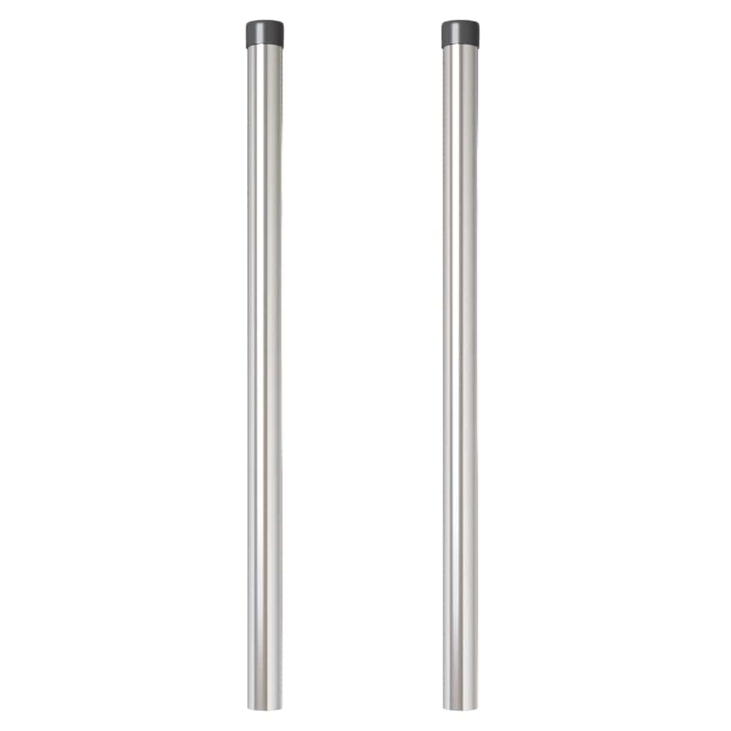 Zaunpfosten 2 pcs Grün 50 cm Pulverbeschichteter Stahl