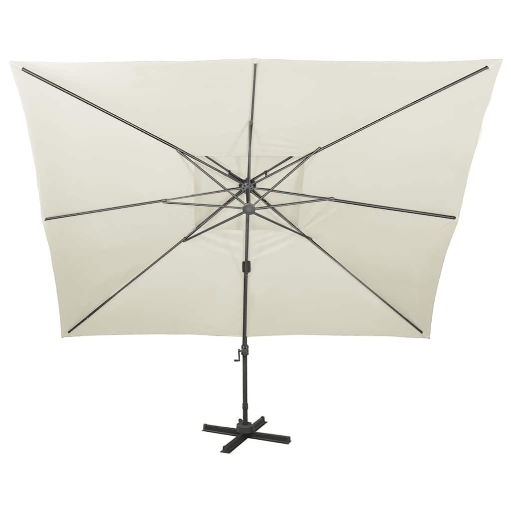 Ampelschirm mit Doppeldach 300 x 300 cm Sand