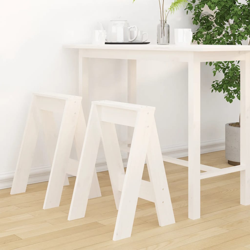 Hocker 2 Stk. 40x40x45 cm Massivholz Kiefer