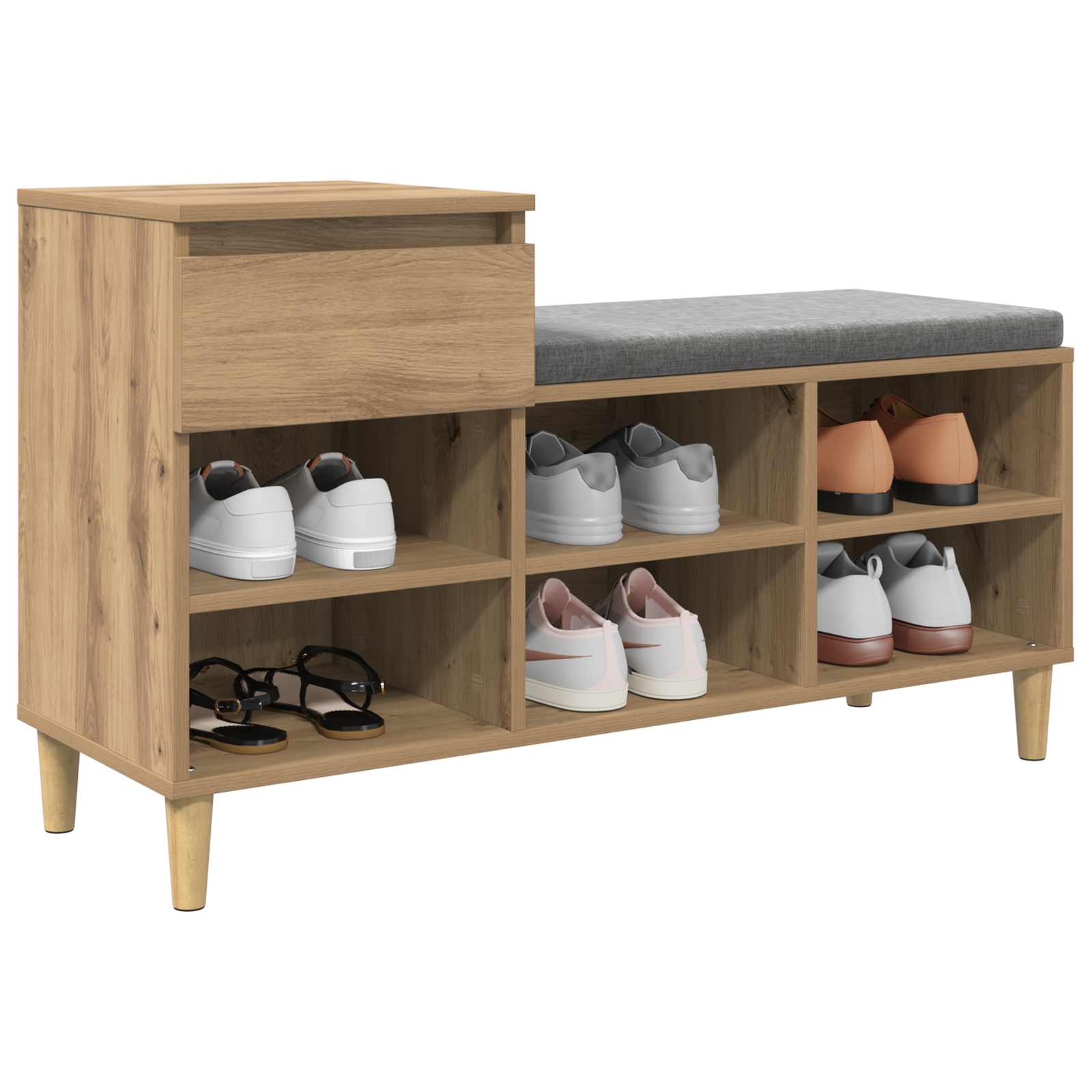 Schuhregal Weiß 102x36x60 cm Holzwerkstoff