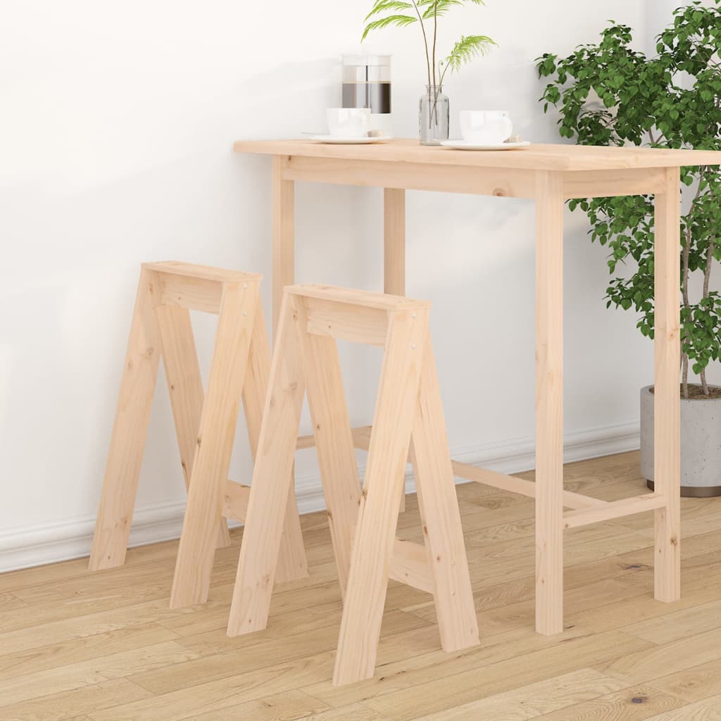 Hocker 2 Stk. 40x40x45 cm Massivholz Kiefer