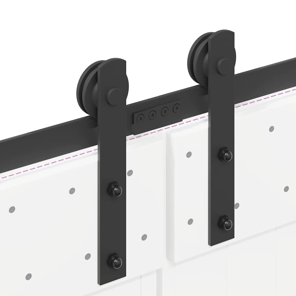 Schiebetürbeschlag-Set 366 cm Stahl Schwarz