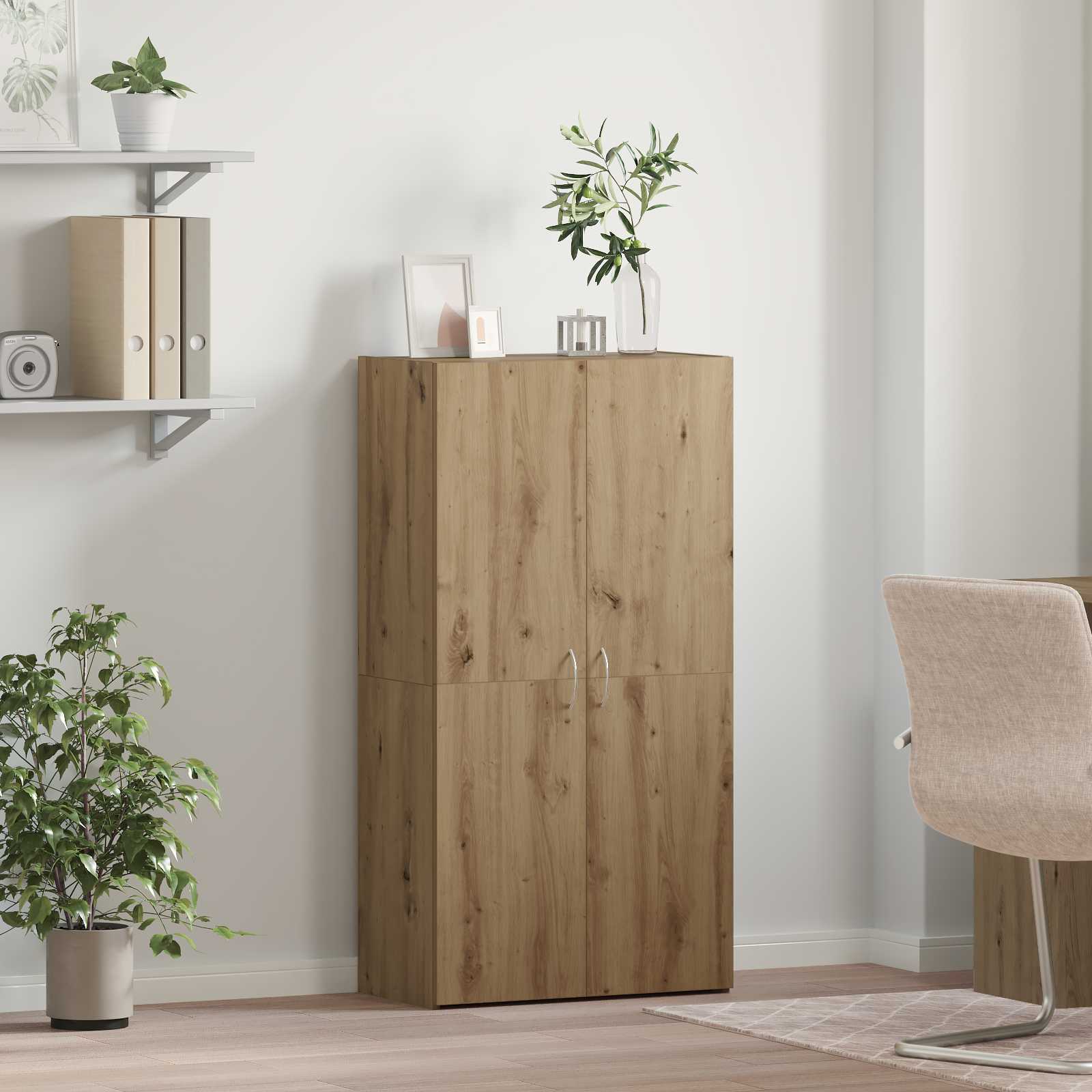 Aktenschrank Weiß 60x32x153 cm Holzwerkstoff