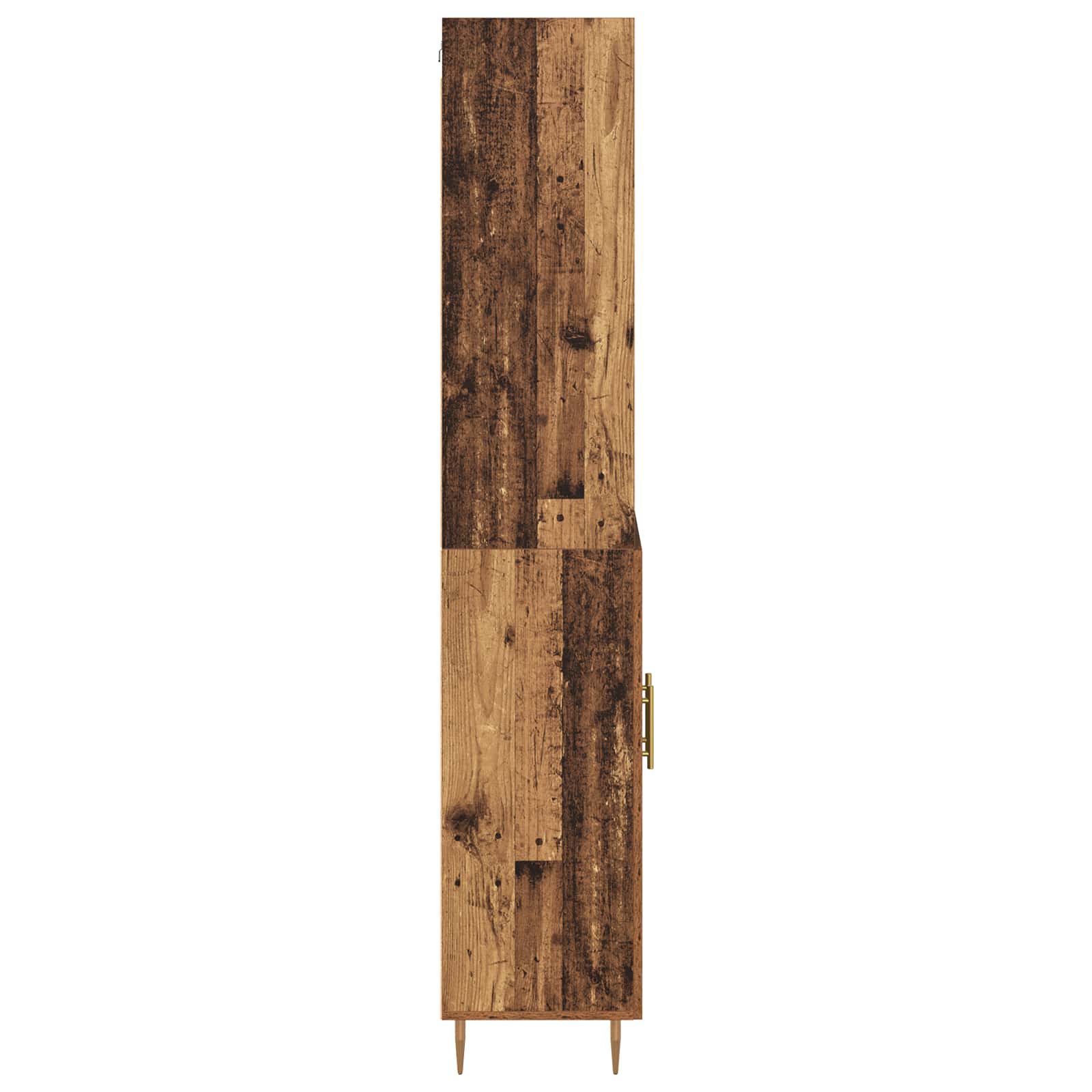 Highboard Hochglanz-Weiß 69,5x34x180 cm Holzwerkstoff