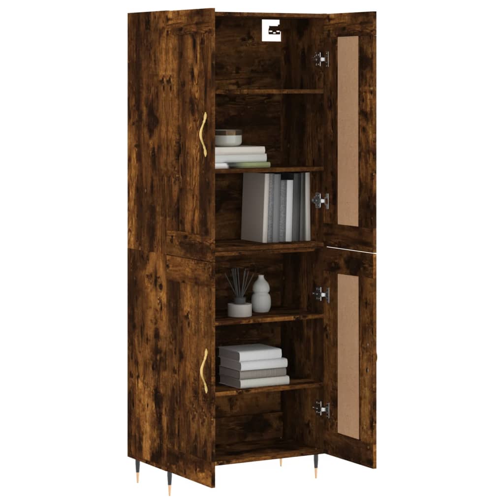 Highboard Betongrau 69,5x34x180 cm Holzwerkstoff