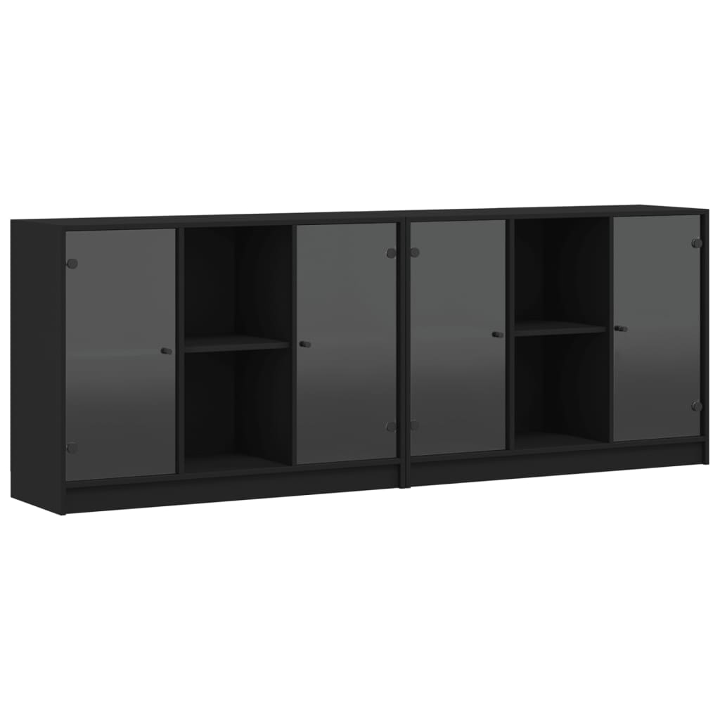 Bücherschrank mit Türen Weiß 204x37x75 cm Holzwerkstoff
