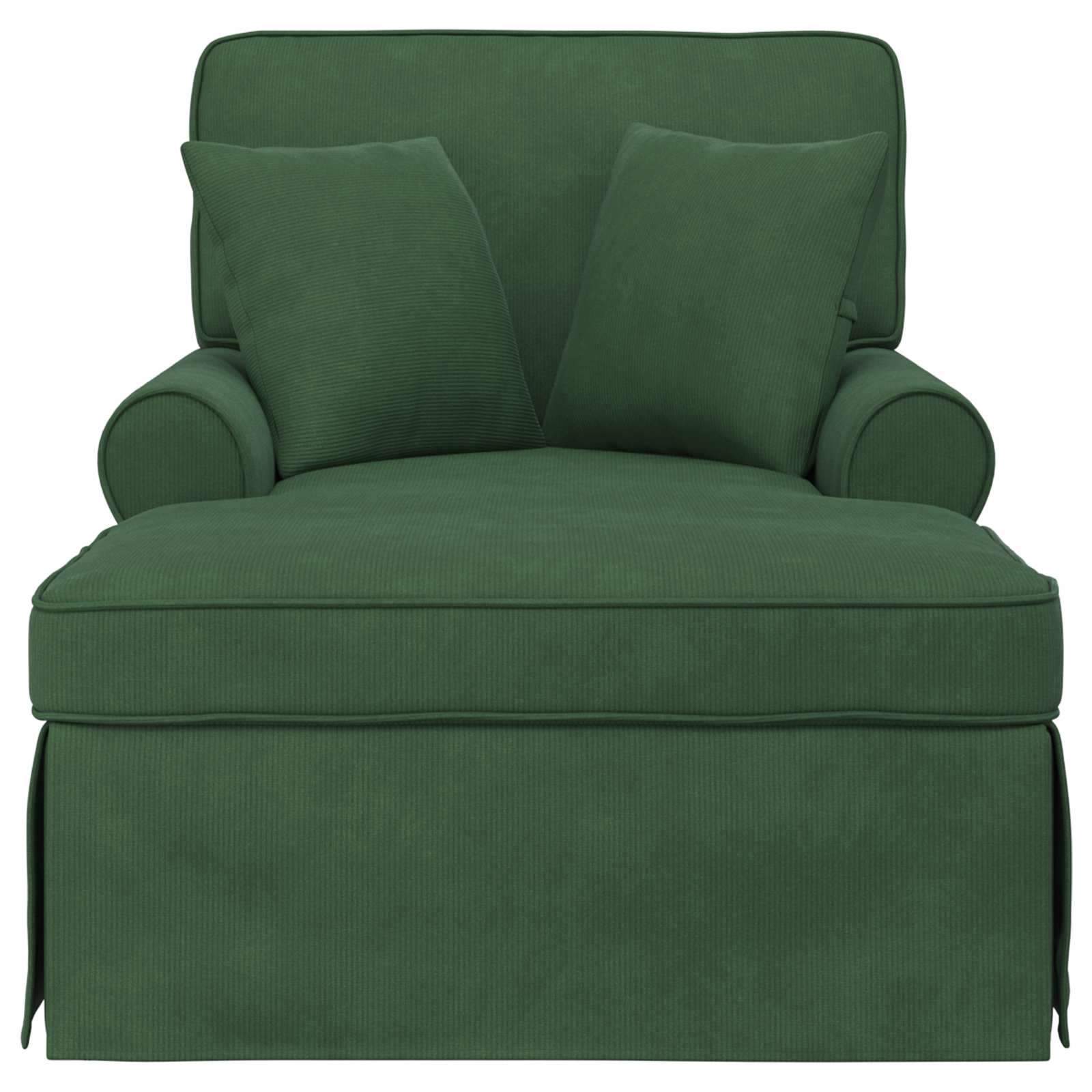 Chaise Lounge mit Rock mit Kissen 3 pcs Hellgrau Cordstoff