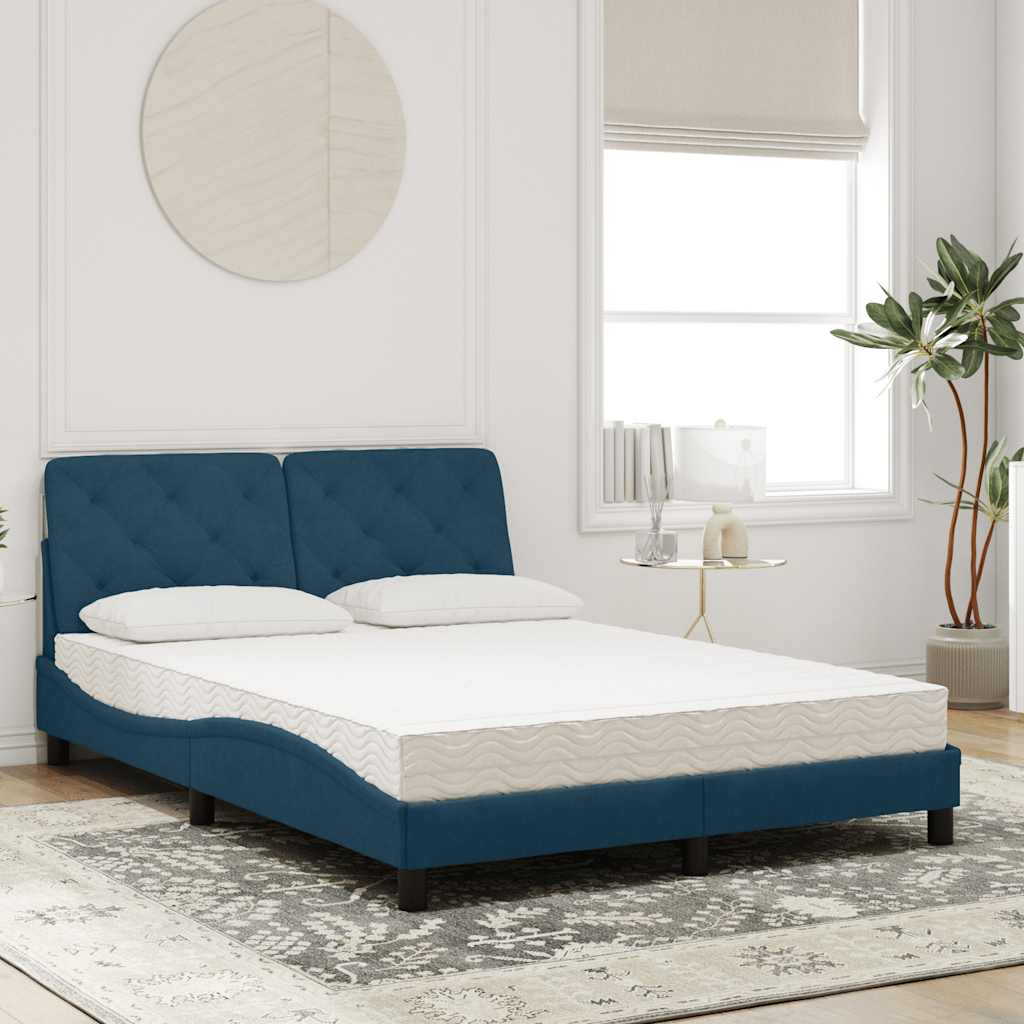 Bett mit Matratze Hellgrau 80x200 cm Samt