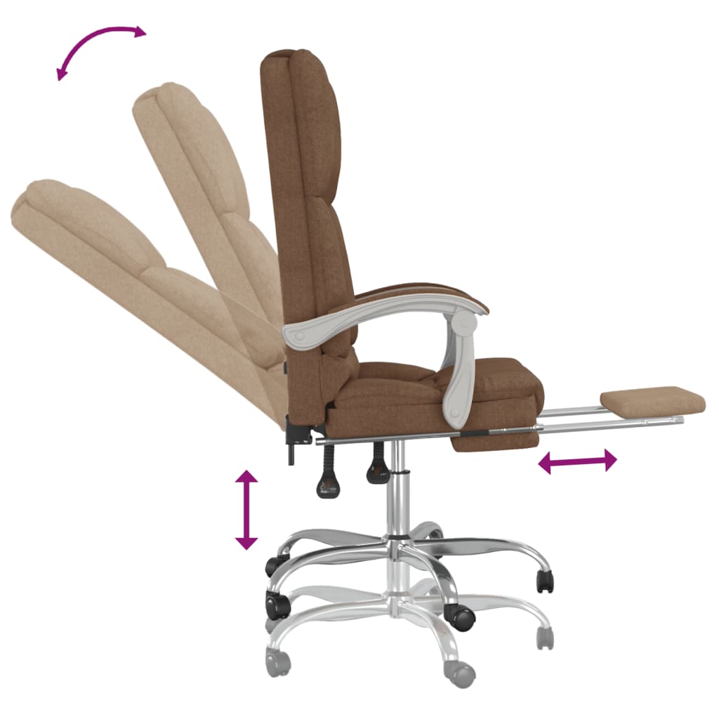 Bürostuhl mit Massagefunktion Taupe Stoff