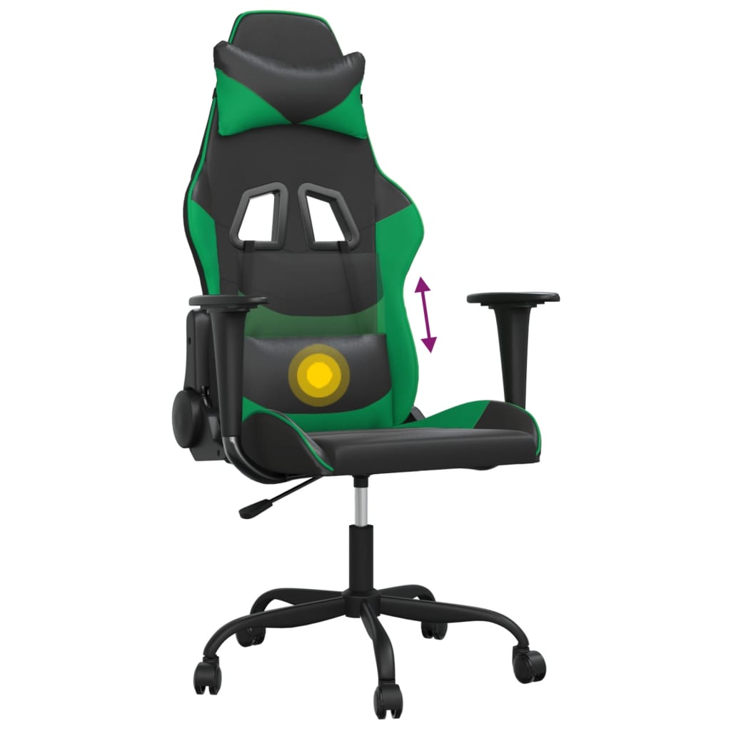 Gaming-Stuhl mit Massagefunktion Schwarz und Rot Kunstleder