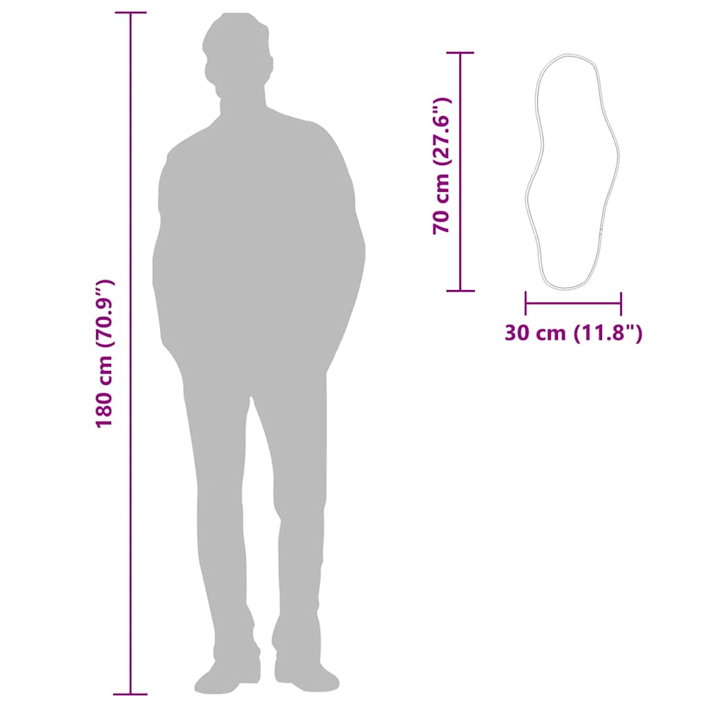 Wandspiegel Silbern 100x45 cm