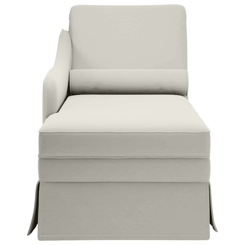 Chaiselongue mit Nackenrolle und Rechter Armlehne Blau Samt