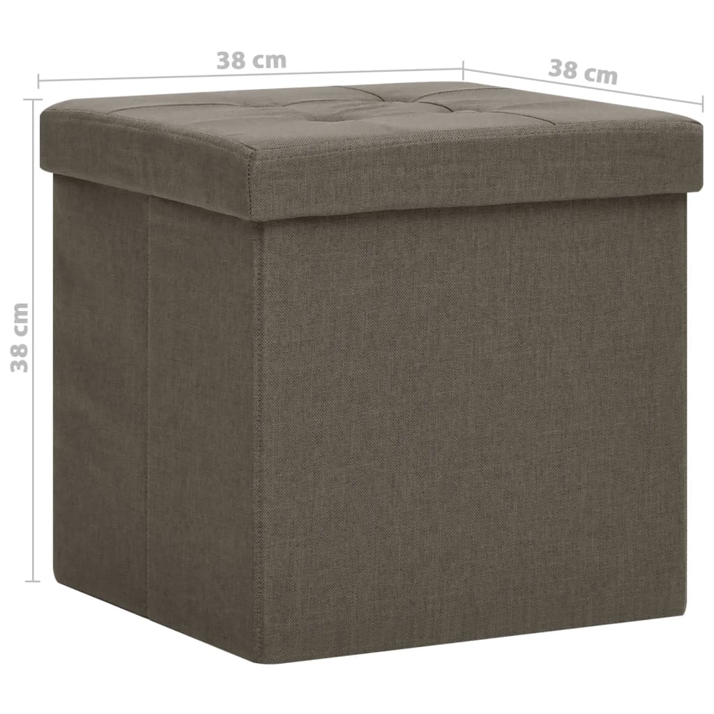 Hocker mit Stauraum Cremeweiß Leinenoptik