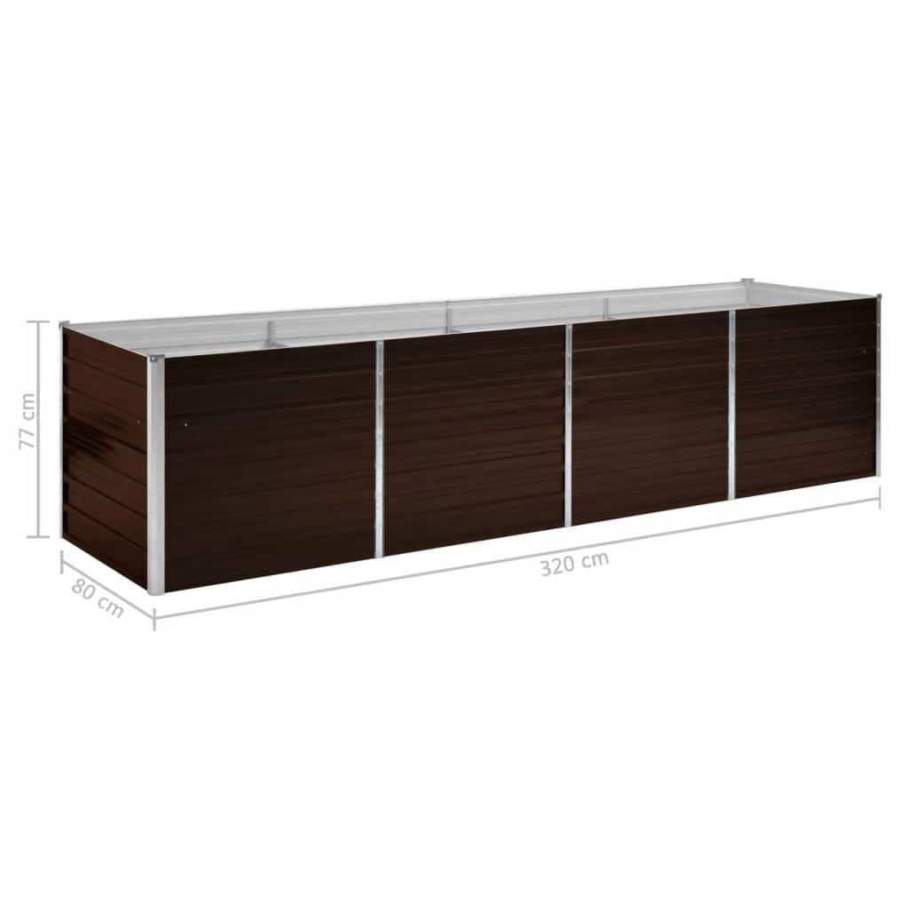 Hochbeet Braun 160 x 80 x 77 cm Verzinkter Stahl