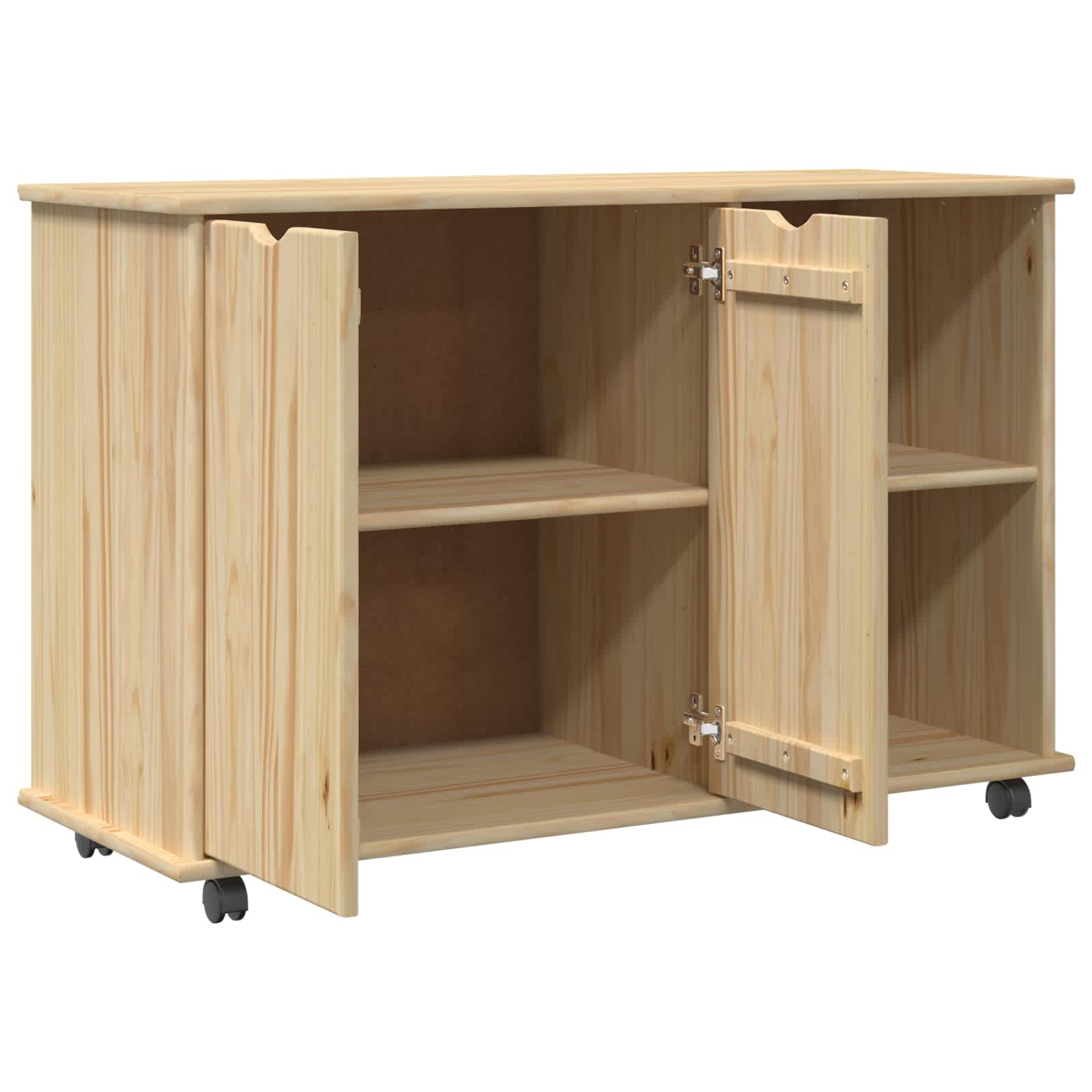 Rollschrank Honigbraun 100 x 39 x 65,5 cm Massivholz Kiefer