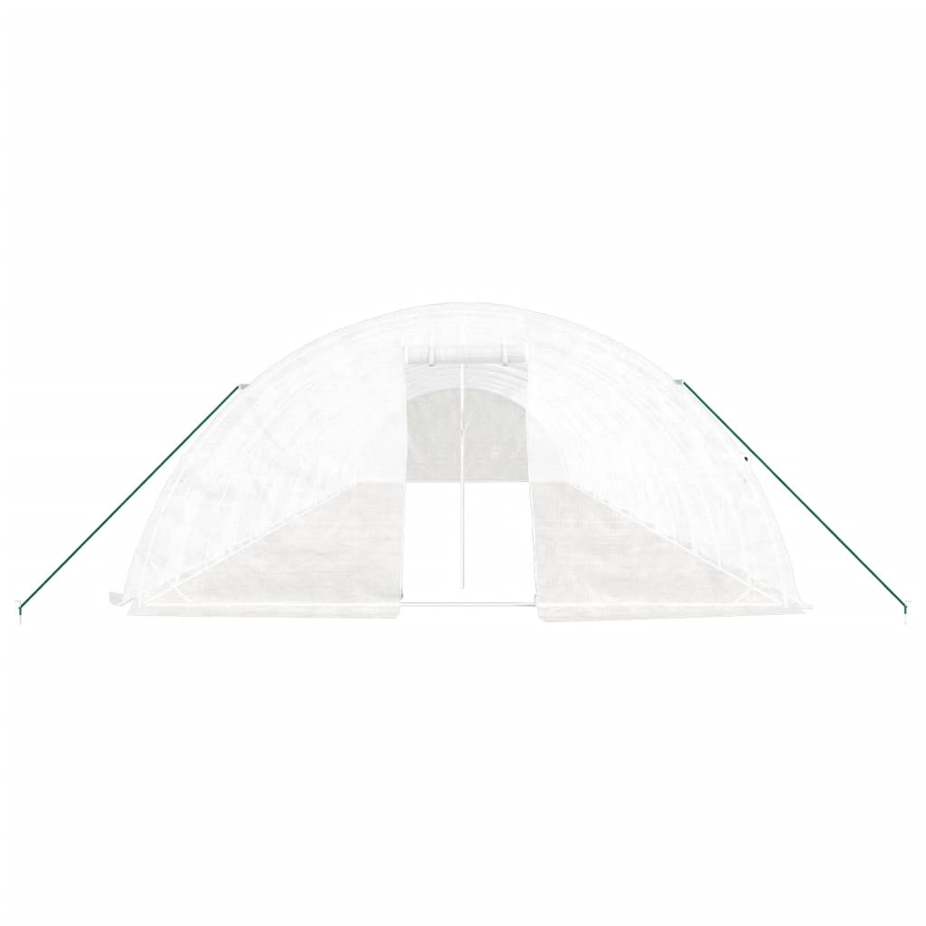 Gewächshaus mit Stahlrahmen Weiß 40 m² 8x5x2,3 m