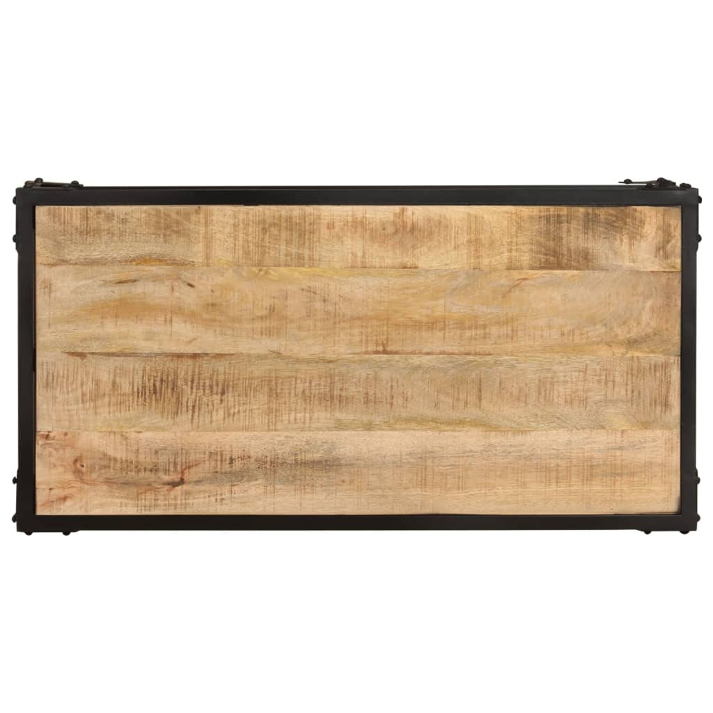 Couchtisch 40x40x36 cm Raues Mango-Massivholz