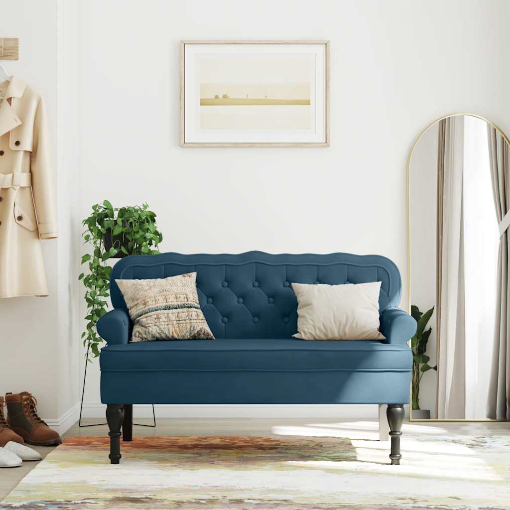 Sitzbank mit Rückenlehne Dunkelgrau 119,5x64,5x75 cm Samt