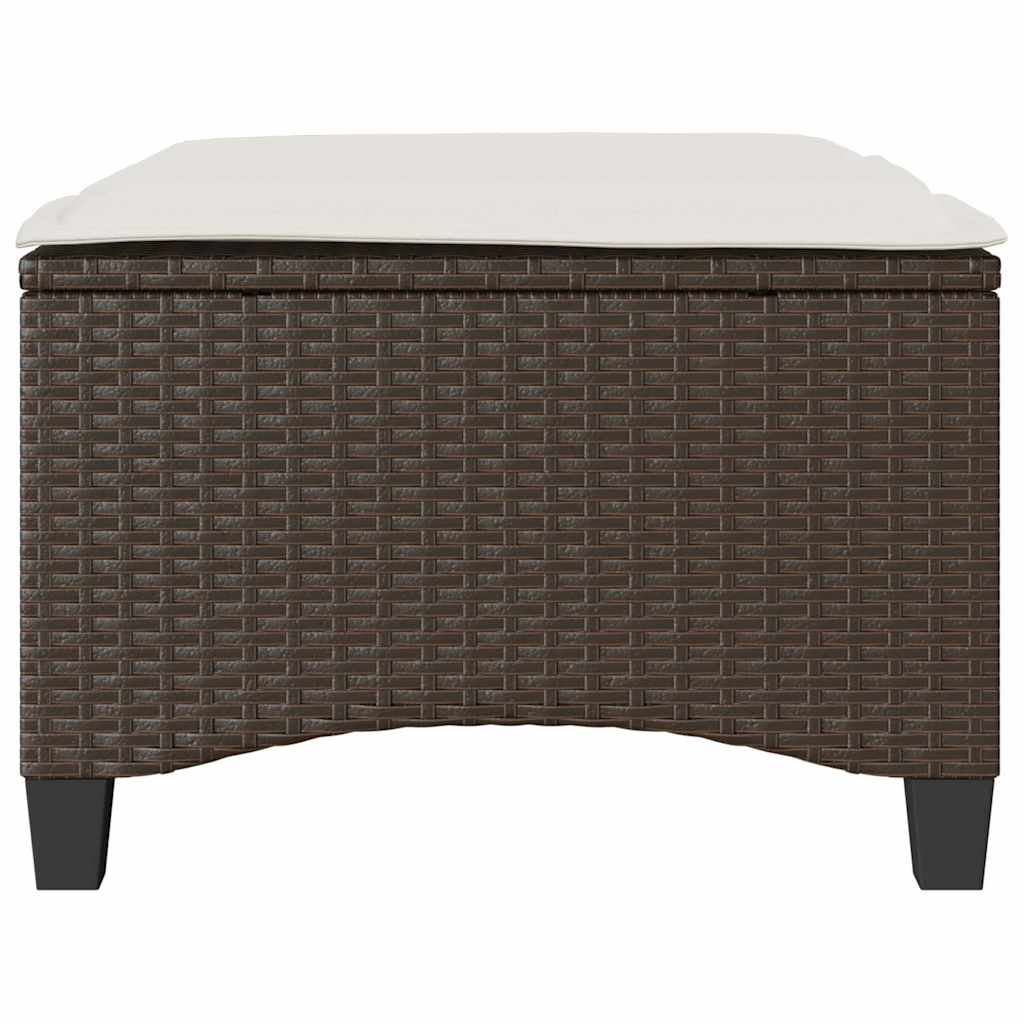 Gartenhocker mit Kissen 2 Stk. Schwarz 55x55x36 cm Poly Rattan