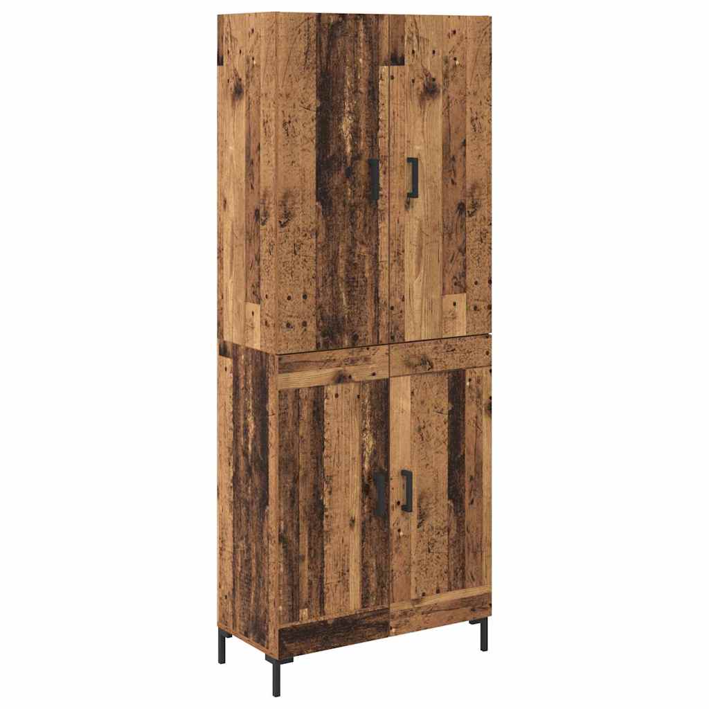 Highboard Betongrau 69,5x34x180 cm Holzwerkstoff