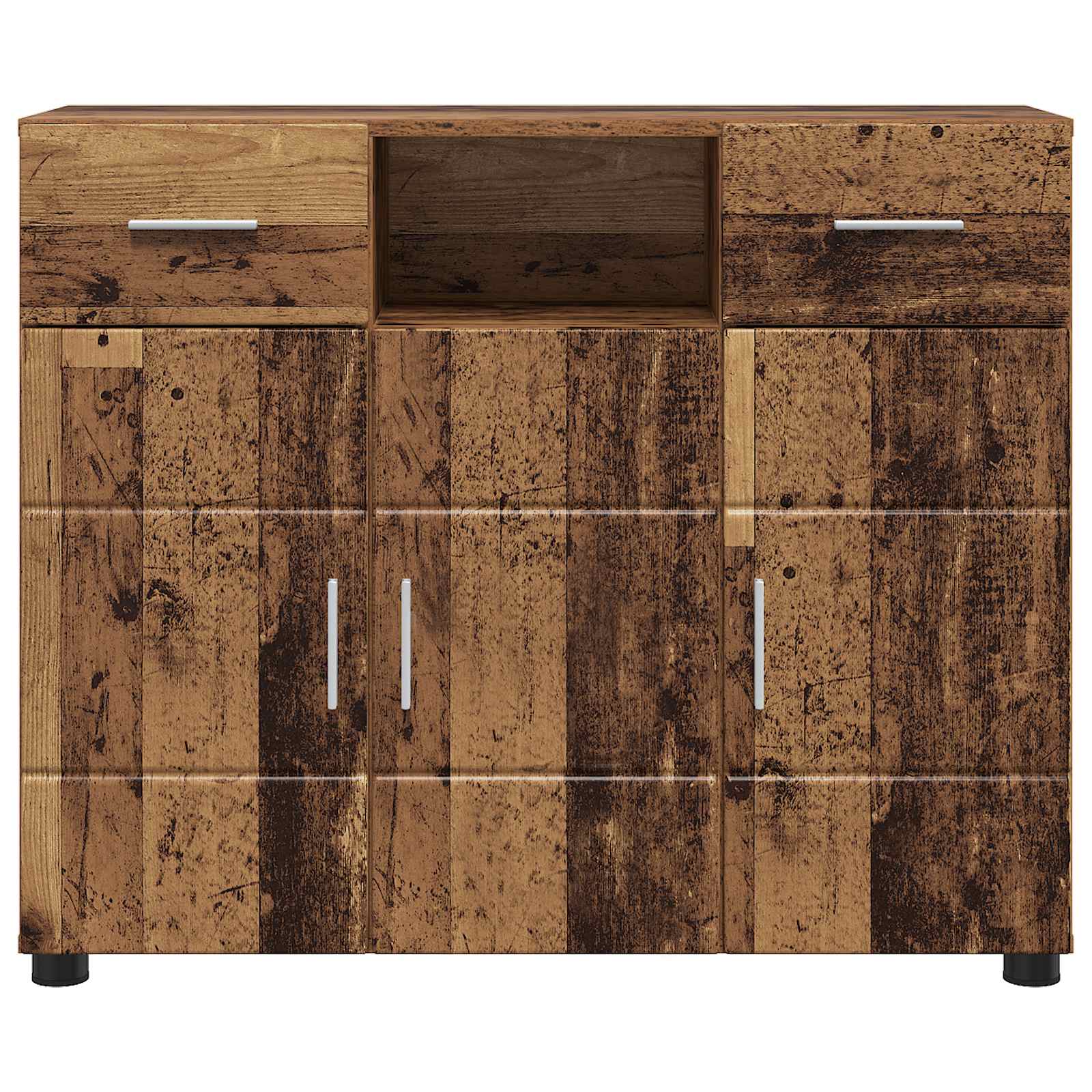 Highboard mit Regal FLORIN Weiß 60 x 35 x 182 cm Holzwerkstoff