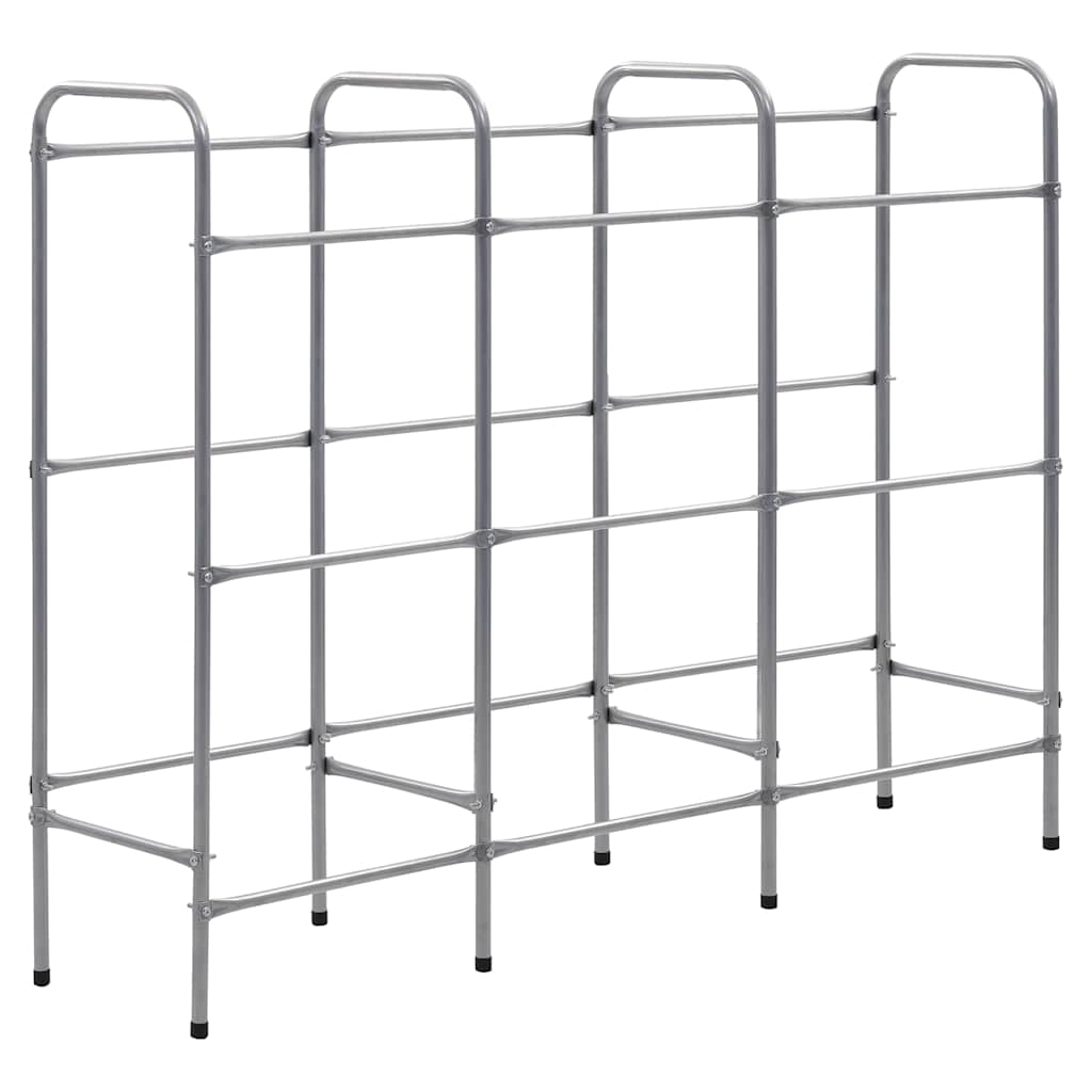 Kistenregal für 3 Kisten Silbern 50x33x116 cm Stahl