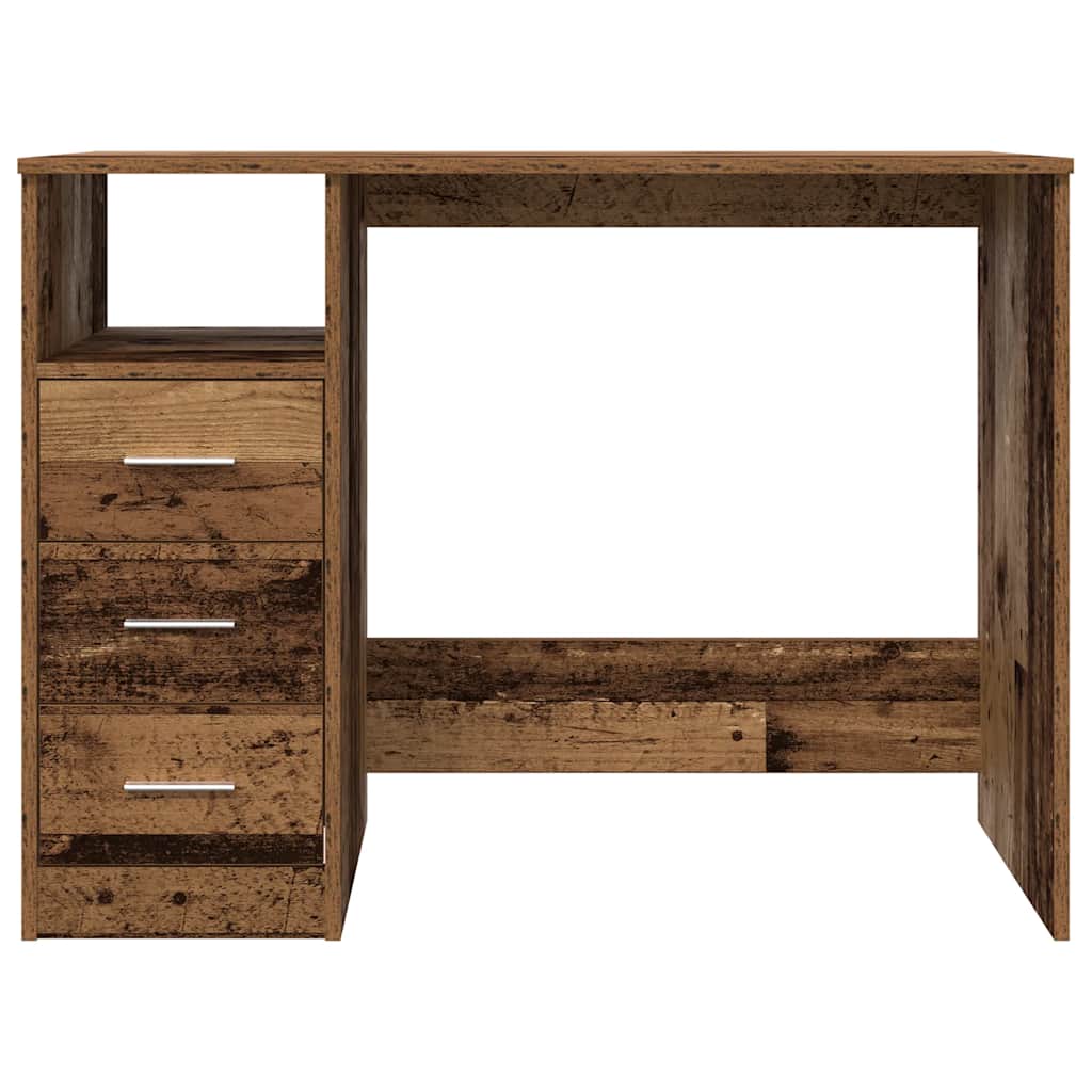 Schreibtisch mit Schubladen Weiß 102x50x76 cm Holzwerkstoff