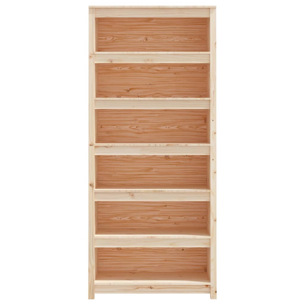 Bücherregal Grau 80x35x68 cm Massivholz Kiefer