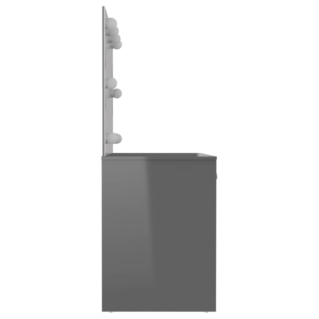 Schminktisch mit LED-Beleuchtung 110x55x145 cm MDF Grau