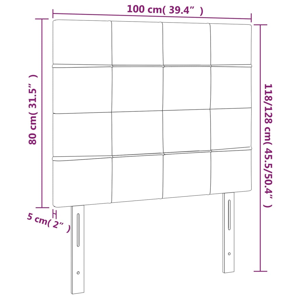 Kopfteil Hellgrau 80x5x118/128 cm Stoff
