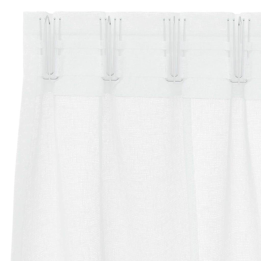 Voile-Vorhang mit Vorhängen 2 pcs Weiß 140 x 140 cm Polyester