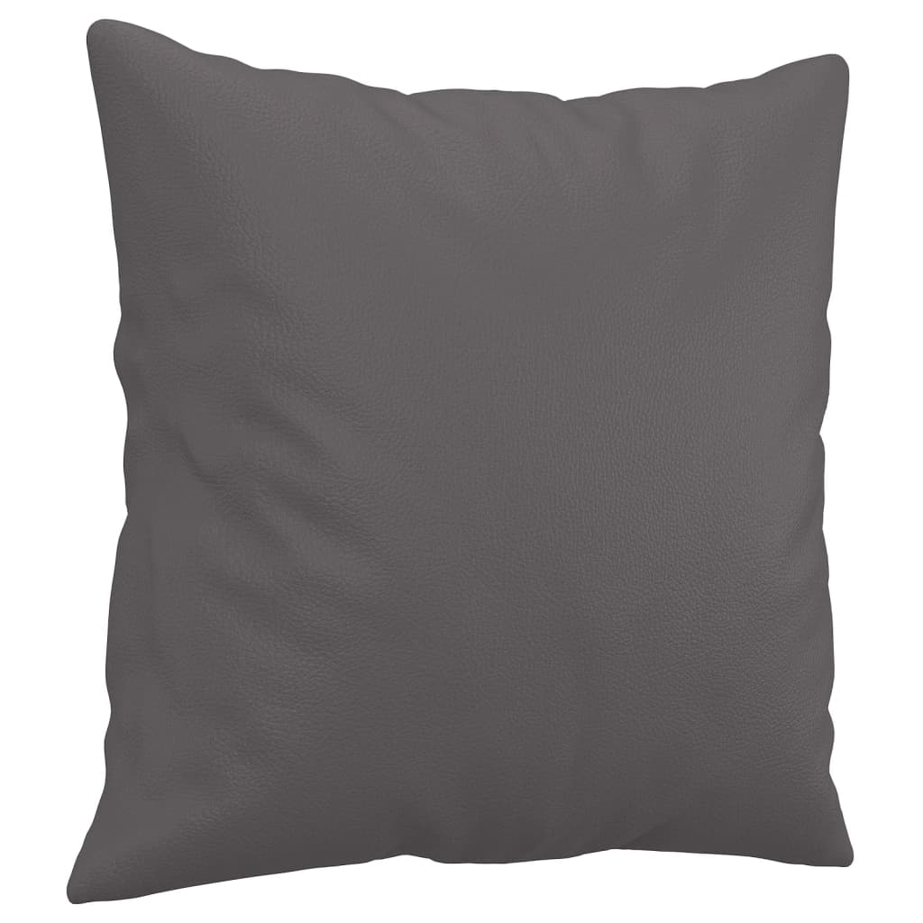 2-Sitzer-Sofa mit Zierkissen Creme 120 cm Kunstleder