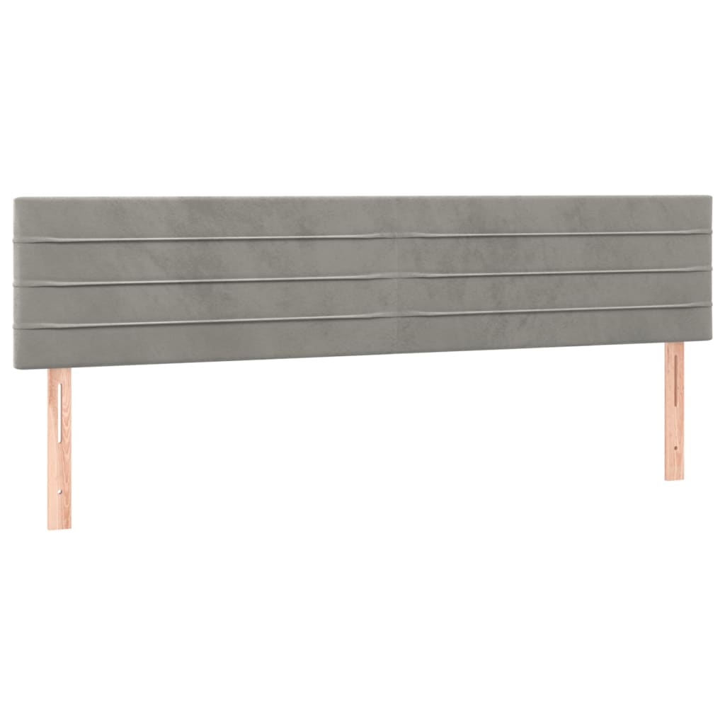 Kopfteil Hellgrau 80x5x118/128 cm Samt