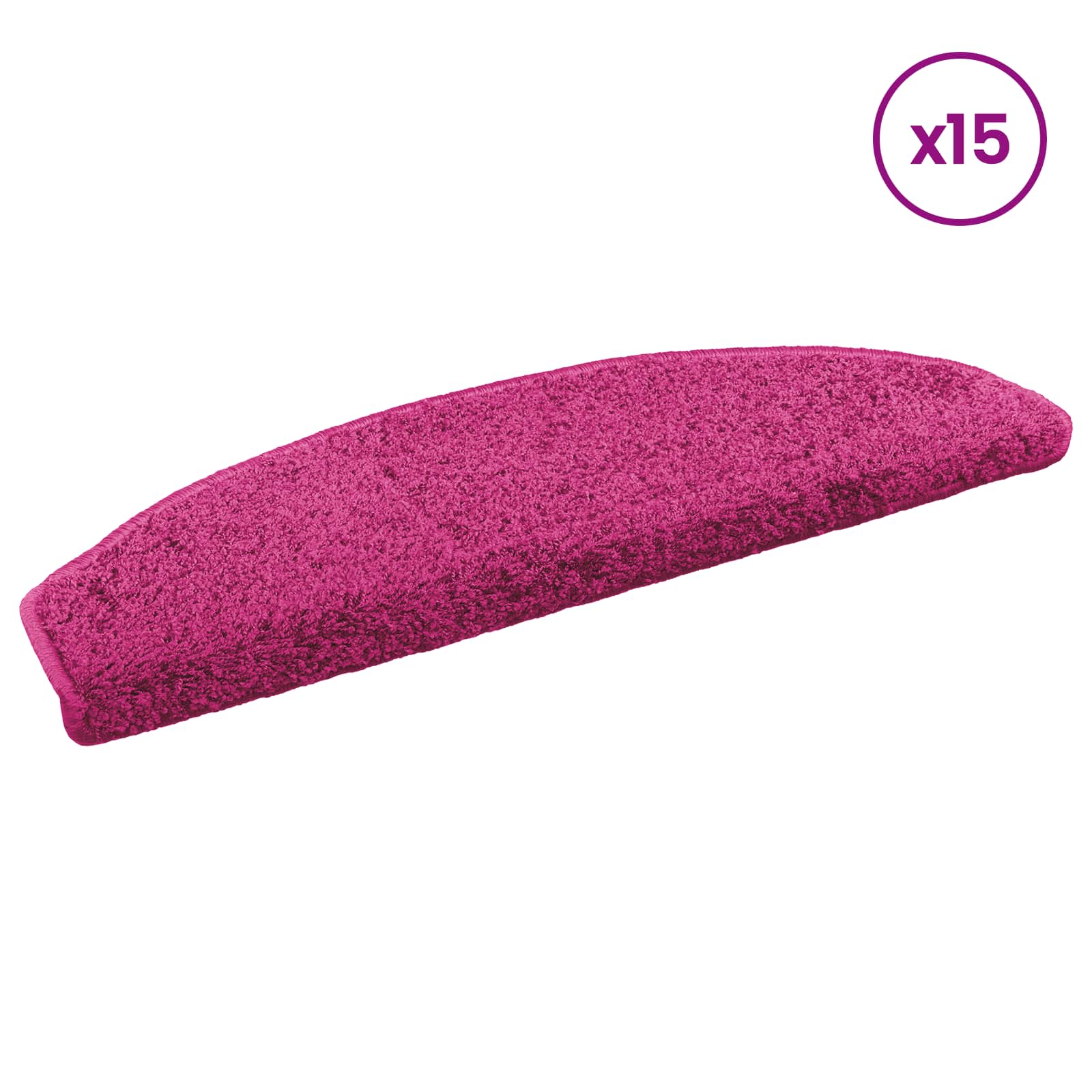 Stufenmatten 15 Stk. 56x17x3 cm Grau Halbrund