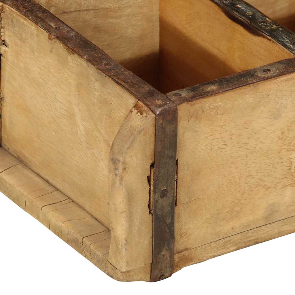 Tablett Braun 30 x 15 x 9 cm Massives upgecyceltes Holz