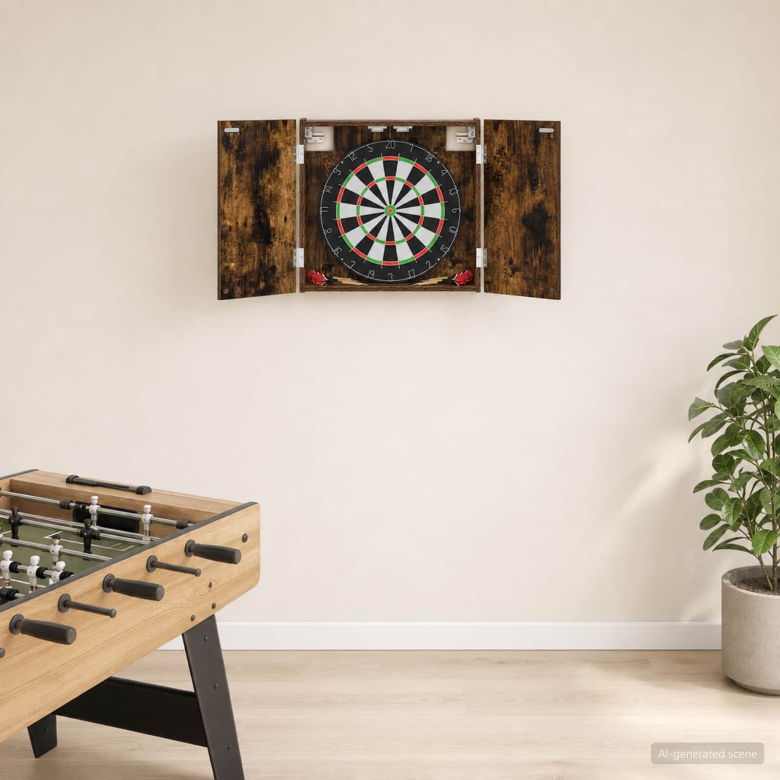 Dartboard Schrank Weiß 56 x 12 x 53,5 cm Holzwerkstoff