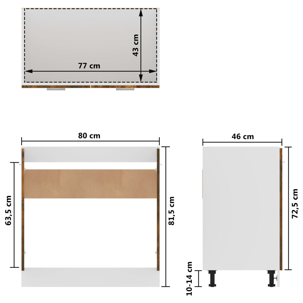 Unterschrank Lyon Weiß 60x46x81,5 cm Holzwerkstoff