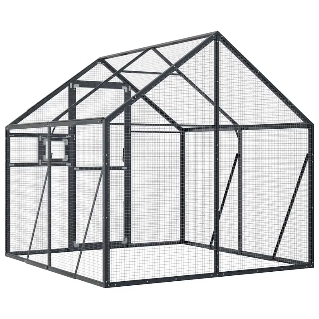 Voliere Anthrazit 179x100x185 cm Aluminium