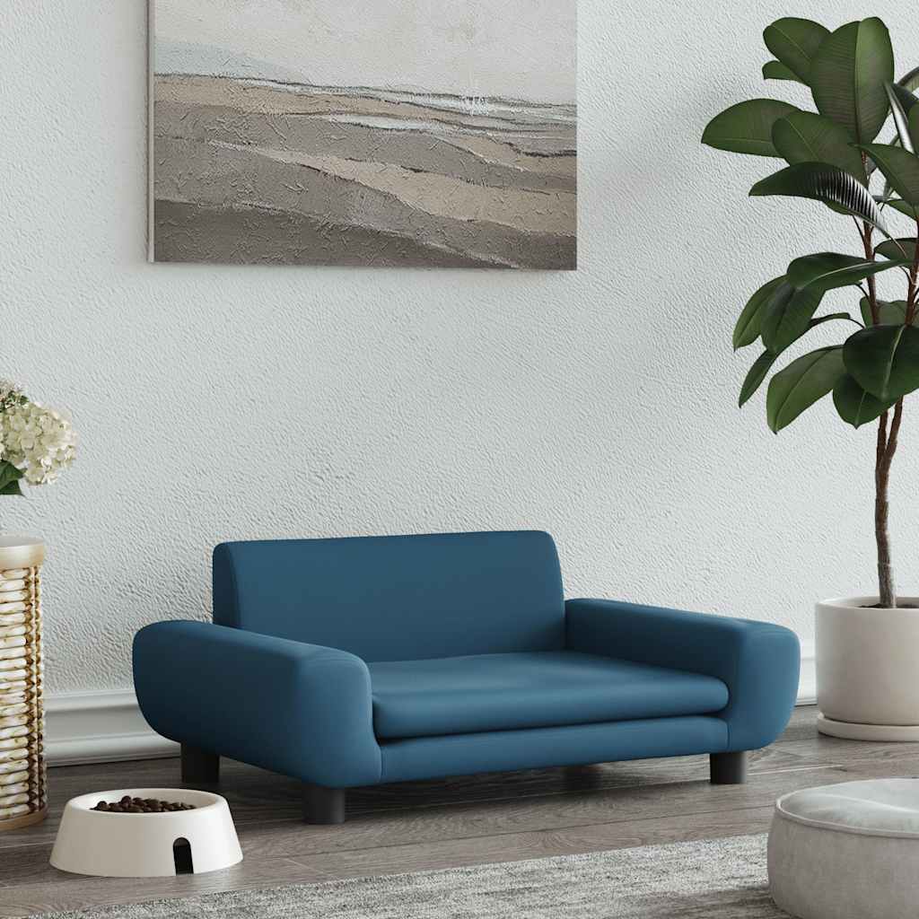 Hundebett Blau 100x54x33 cm Samt