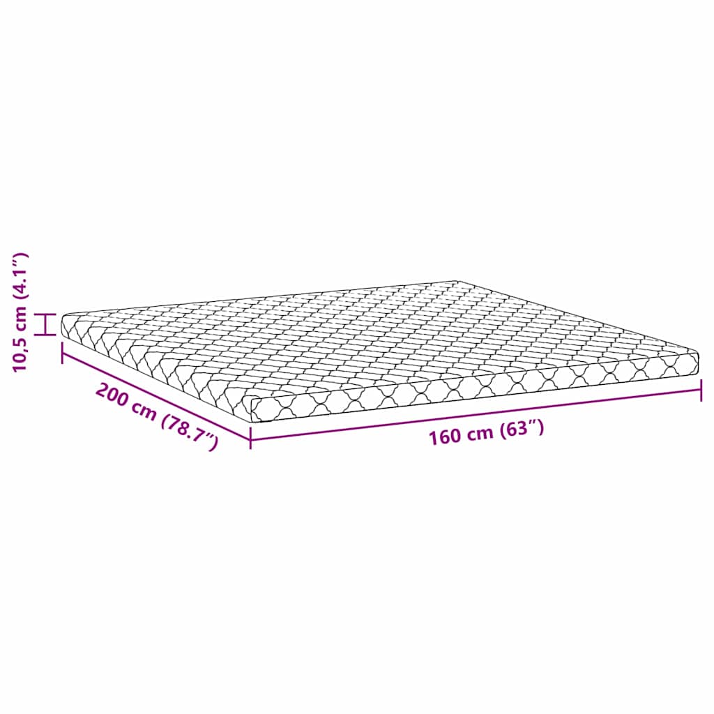 Matratze Weiß 60 x 120 cm Jacquard-Stoff