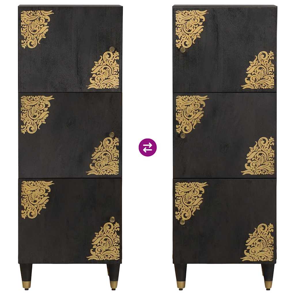 Highboard mit Regal Braun 40 x 33 x 110 cm Massivholz Mango