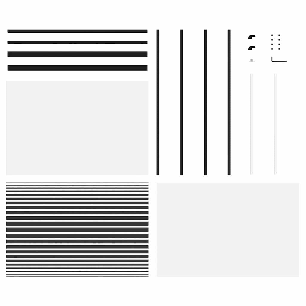 Schiebetür 3-teilig ESG-Glas und Aluminium 76x205 cm Schwarz