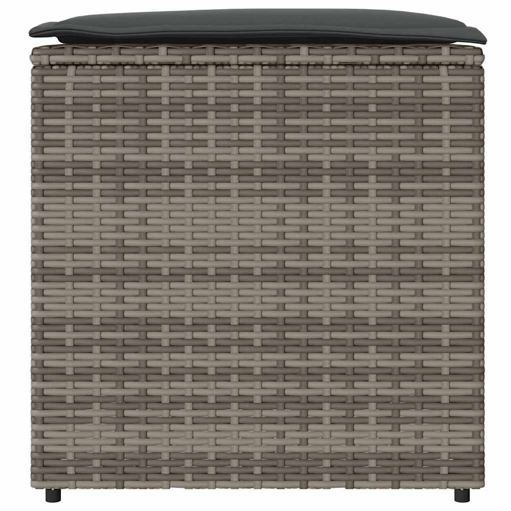 Kissenbox mit Speicher Schwarz 50 x 50 x 50 cm Poly-Rattan