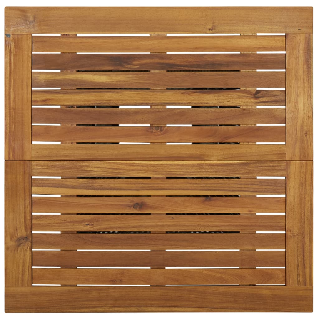 Bartisch Schwarz 80x80x110 cm Poly Rattan und Massivholz Akazie