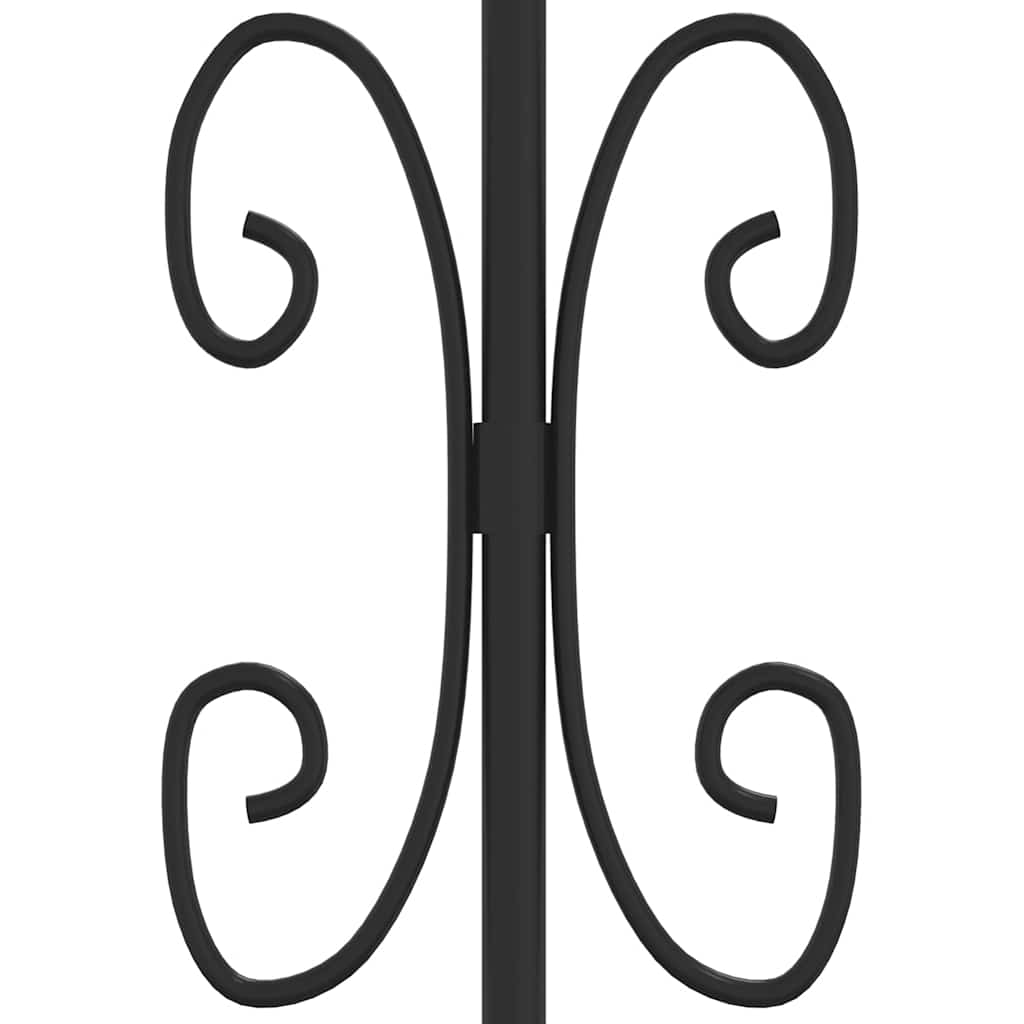 Gartenzaun KAMPEN mit Speerspitze Schwarz 240 x 75 cm Stahl