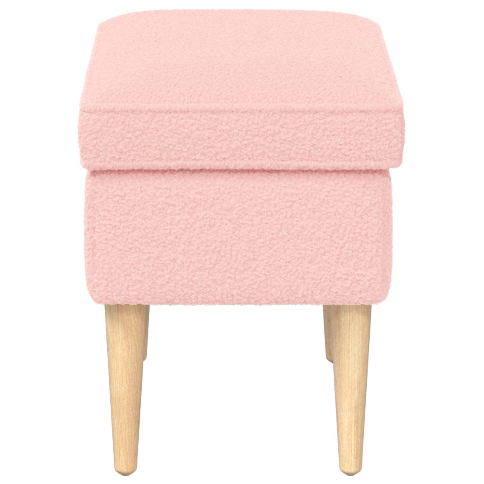 Hocker Creme 55 x 35 x 41 cm Bouclé