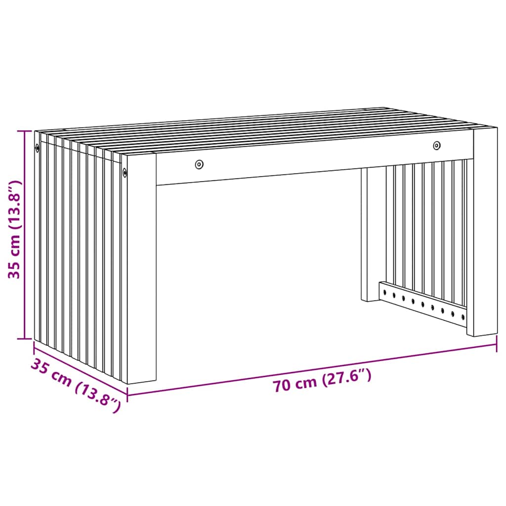 Beistelltisch Öl-Natur 70 x 35 x 35 cm Massivholz Akazie